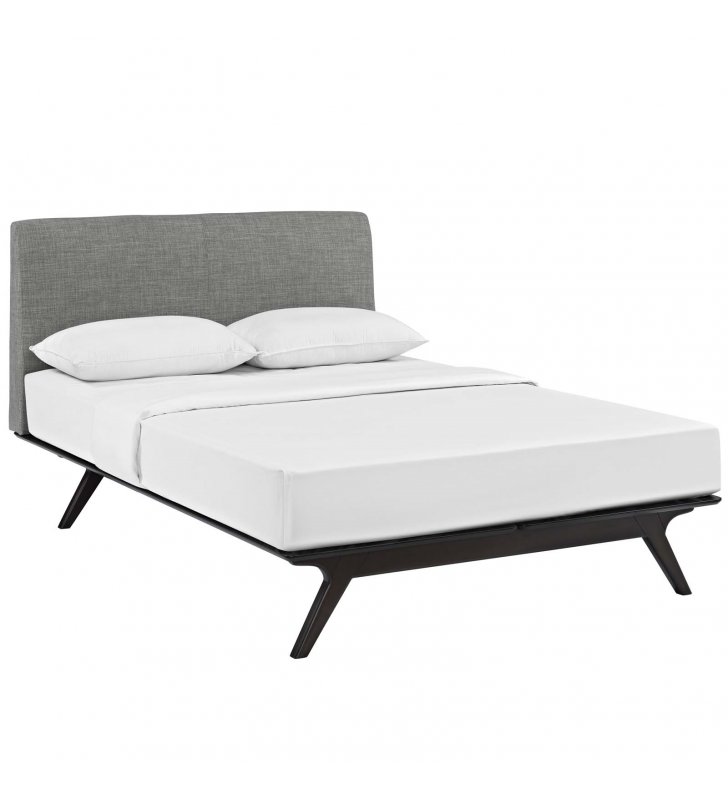 Tracy Queen Bed in Cappuccino Gray - Lexmod