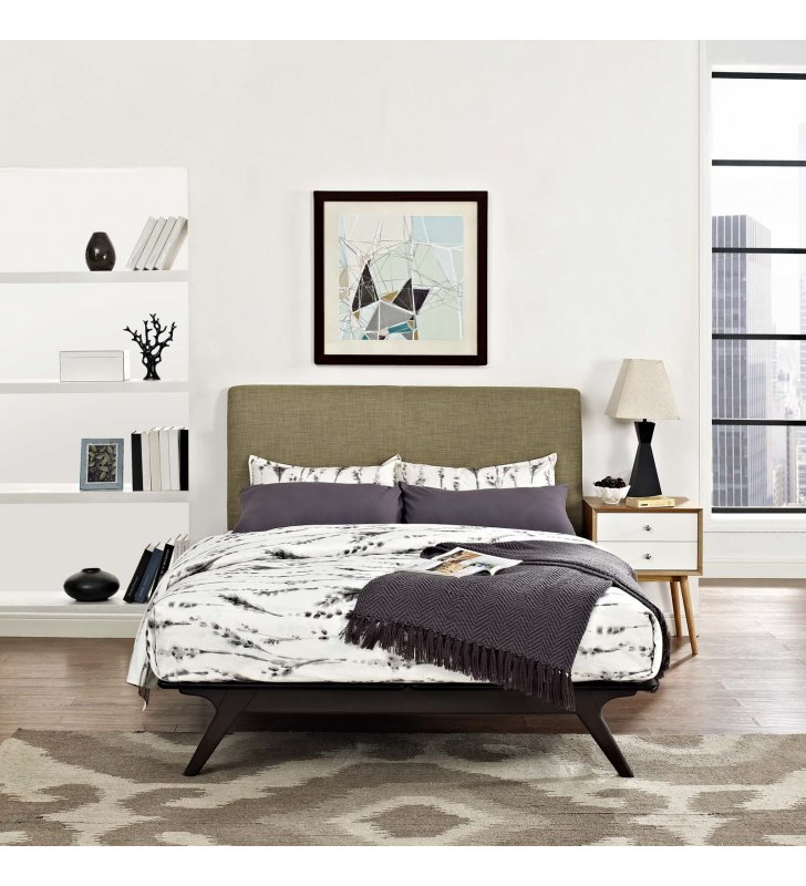 Tracy Queen Bed in Cappuccino Latte - Lexmod