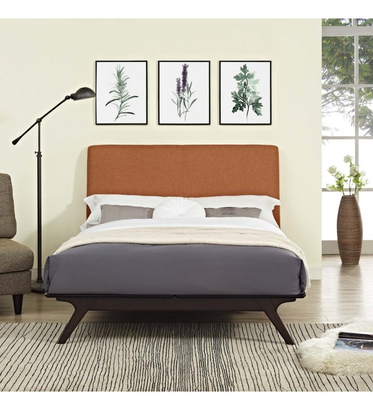 Tracy Queen Bed in Cappuccino Orange - Lexmod