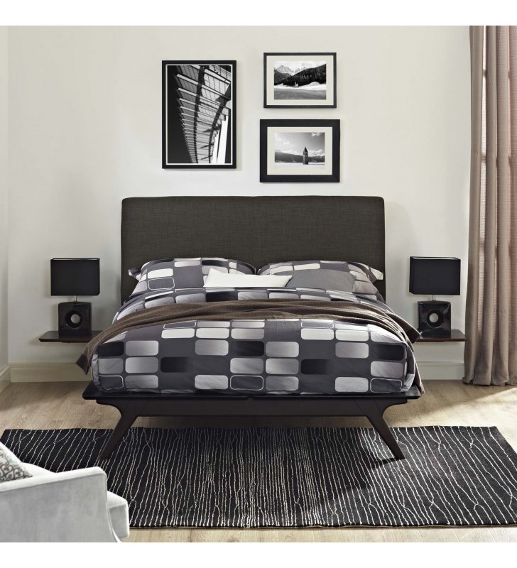 Tracy 3 Piece Queen Bedroom Set in Cappuccino Brown - Lexmod