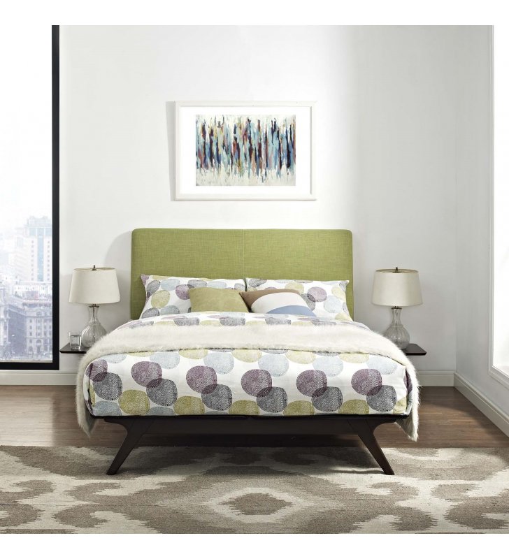 Tracy 3 Piece Queen Bedroom Set in Cappuccino Green - Lexmod