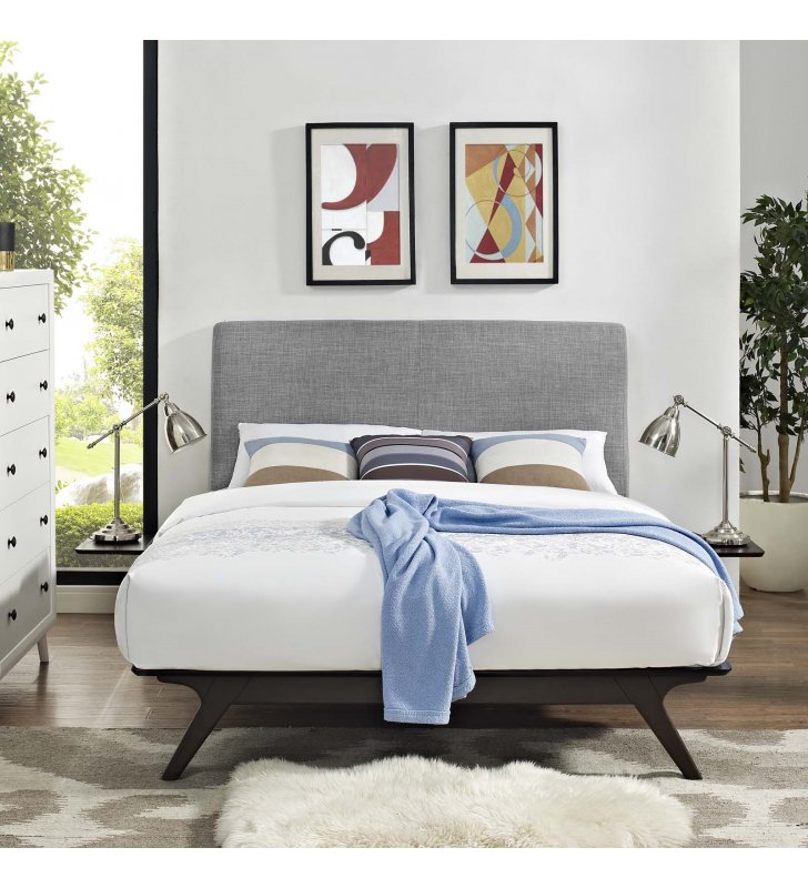 Tracy 3 Piece Queen Bedroom Set in Cappuccino Gray - Lexmod