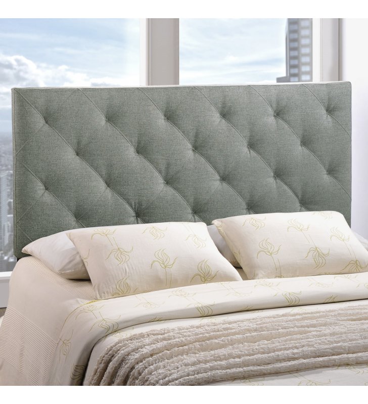 Theodore Full Upholstered Fabric Headboard in Gray - Lexmod
