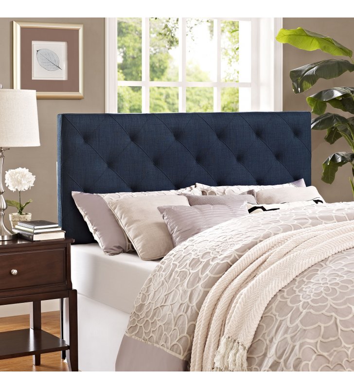 Theodore Full Upholstered Fabric Headboard in Navy - Lexmod