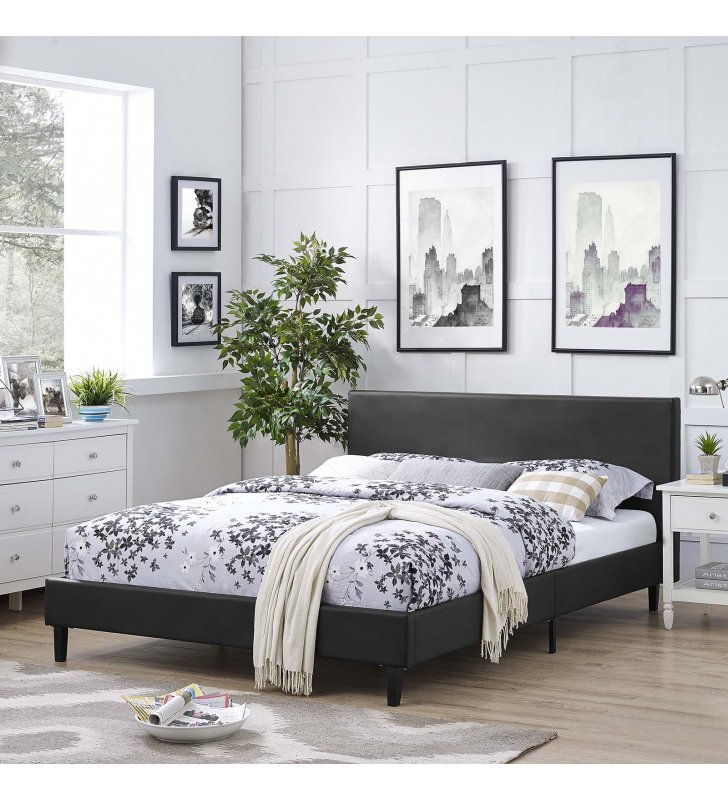 Anya Full Bed in Black - Lexmod