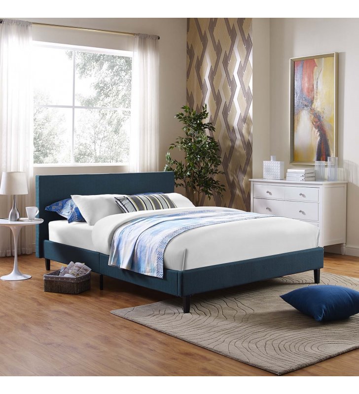 Anya Full Fabric Bed in Azure - Lexmod