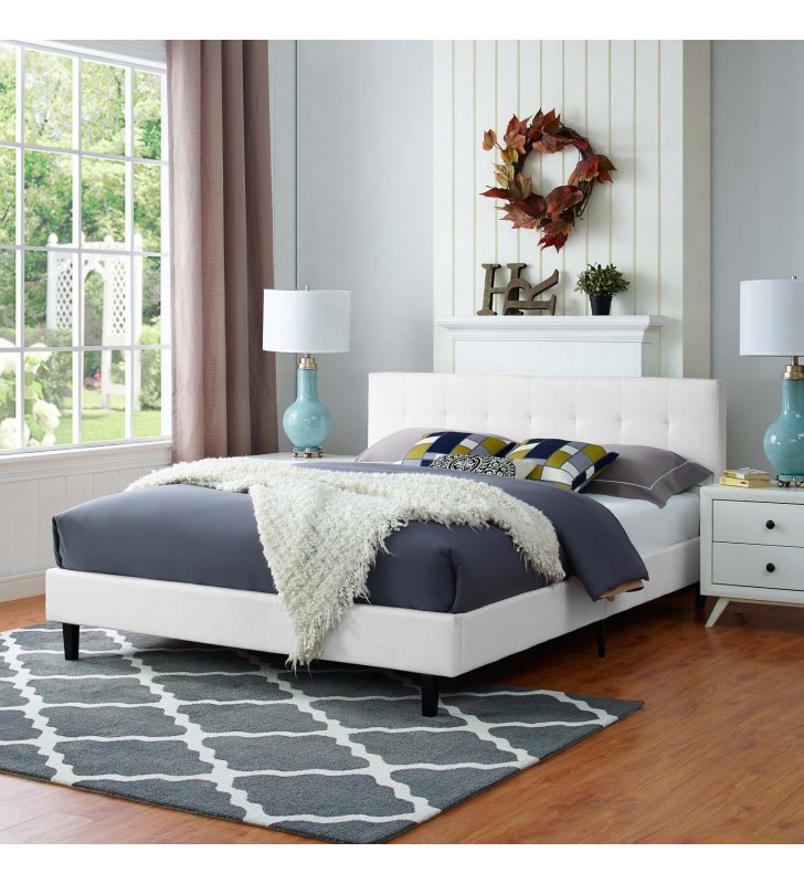Linnea Full Bed in White - Lexmod