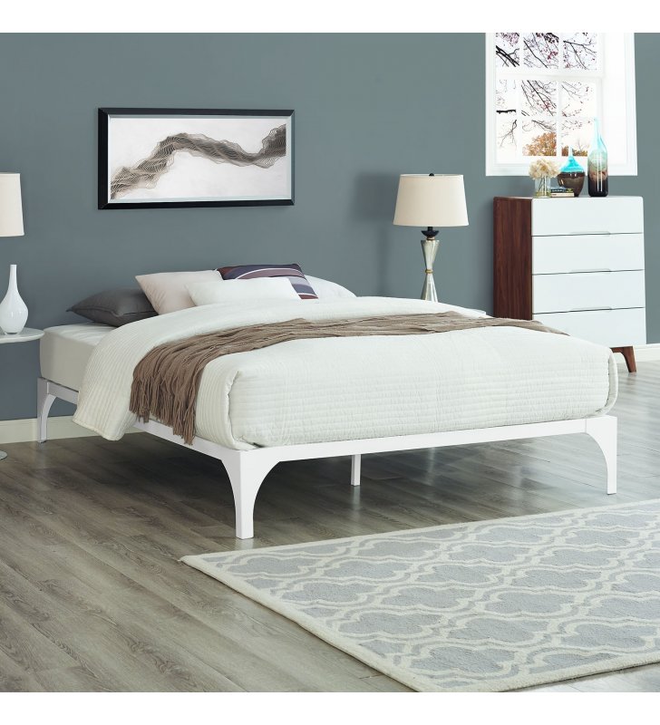 Ollie King Bed Frame in White - Lexmod
