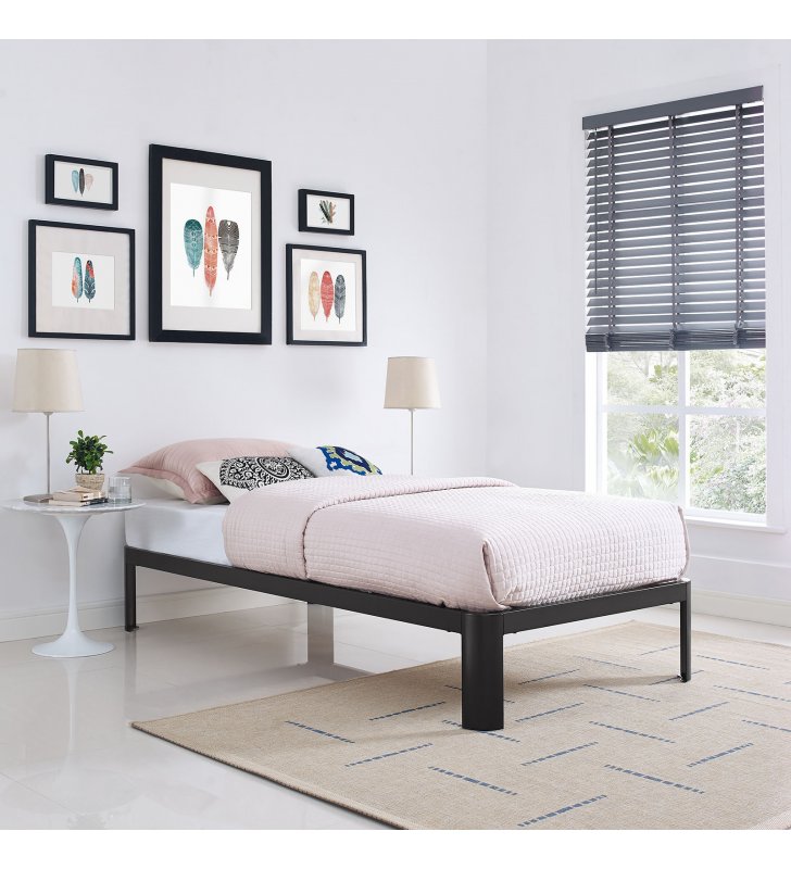 Corinne Twin Bed Frame in Brown - Lexmod