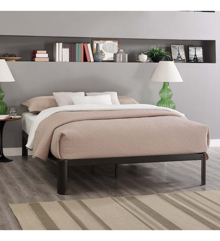 Corinne Full Bed Frame in Brown - Lexmod