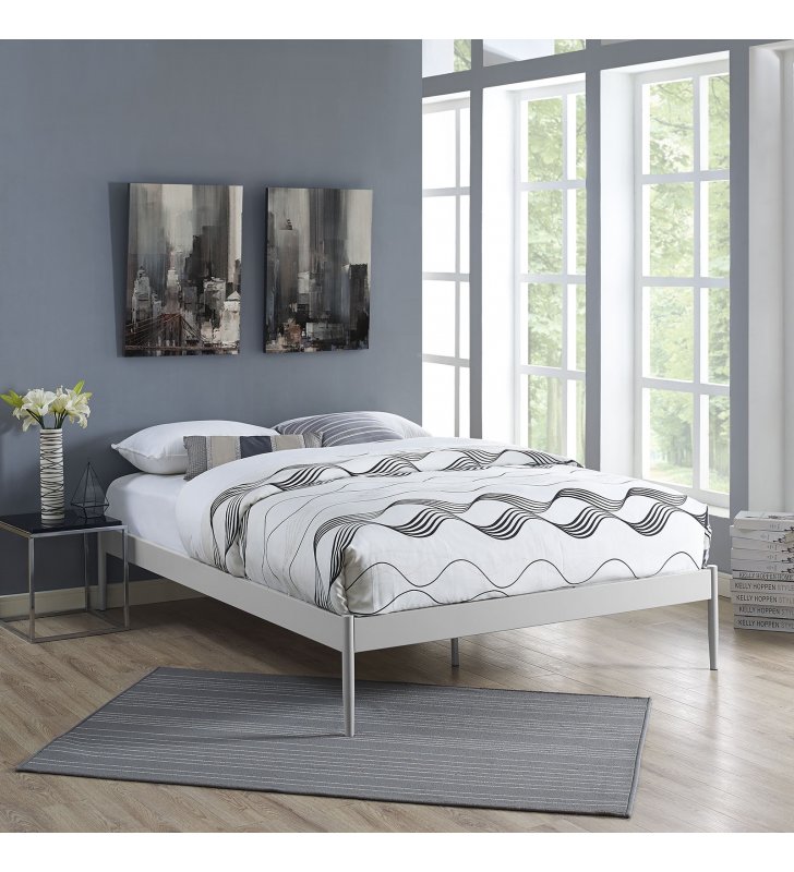 Elsie King Bed Frame in Gray - Lexmod
