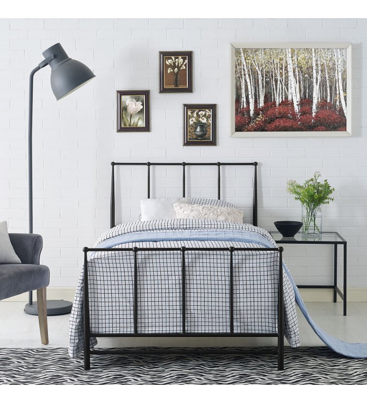 Estate Twin Bed in Brown - Lexmod