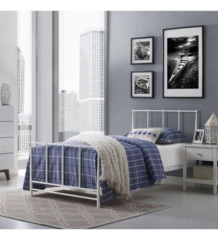 Estate Twin Bed in White - Lexmod