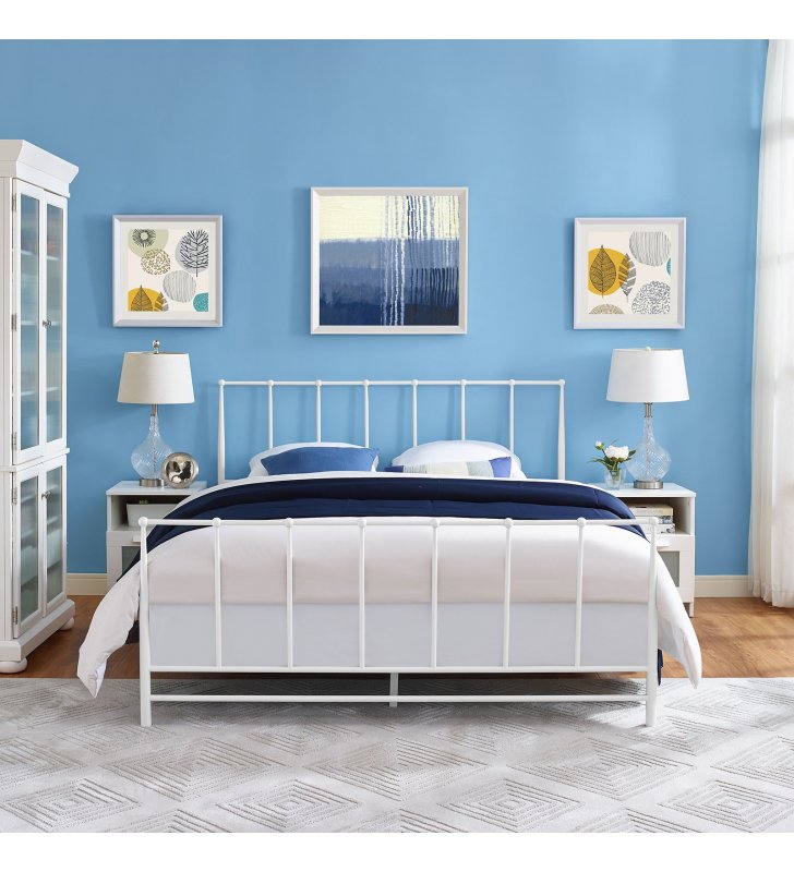 Estate Full Bed in White - Lexmod