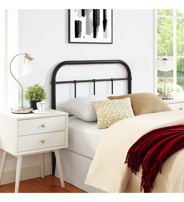 Serena Twin Steel Headboard in Brown - Lexmod