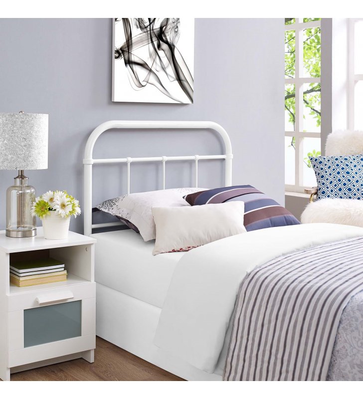 Serena Twin Steel Headboard in White - Lexmod