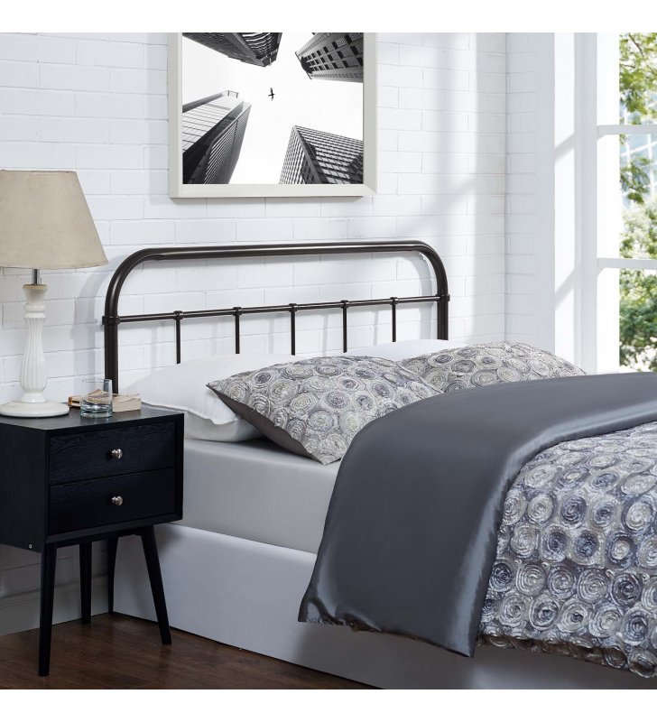Serena Full Steel Headboard in Brown - Lexmod