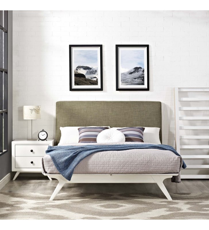 Tracy Queen Bed in White Latte - Lexmod