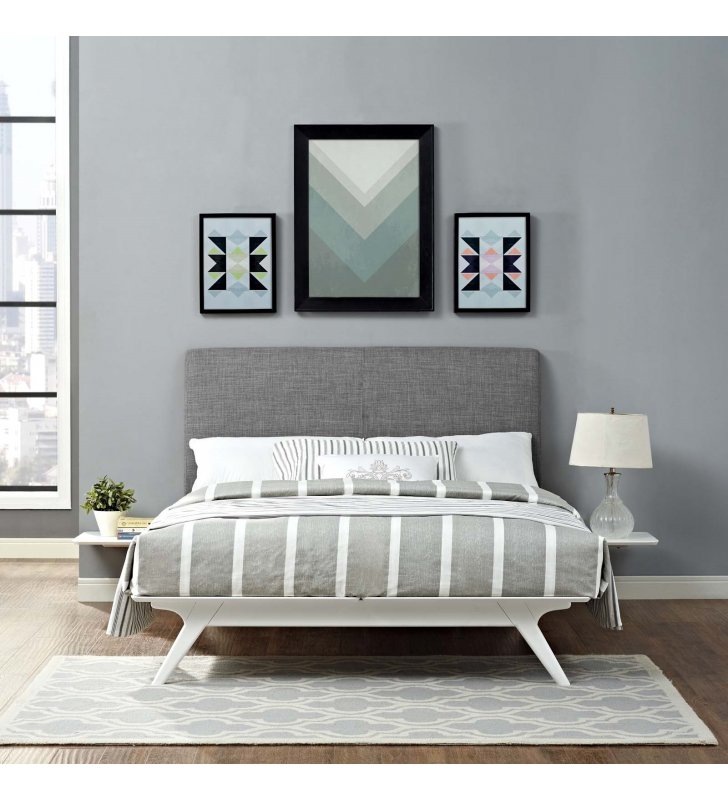Tracy 3 Piece Full Bedroom Set in White Gray - Lexmod