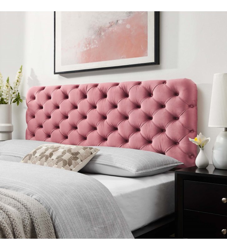 Lizzy Tufted Twin Performance Velvet Headboard in Dusty Rose - Lexmod