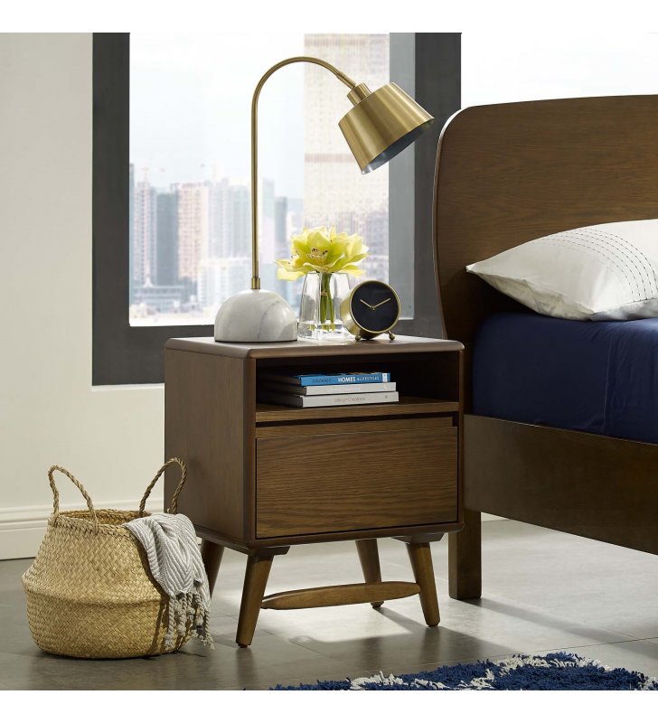 Talwyn Wood Nightstand in Chestnut - Lexmod
