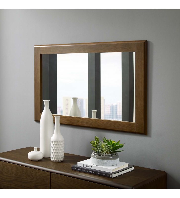 Talwyn Wood Frame Mirror in Chestnut - Lexmod