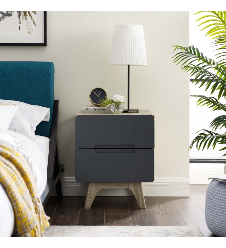 Origin Wood Nightstand or End Table in Natural Gray - Lexmod