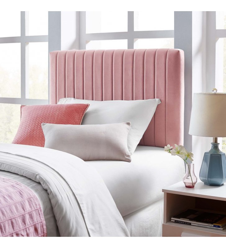 Keira Twin Performance Velvet Headboard in Dusty Rose - Lexmod