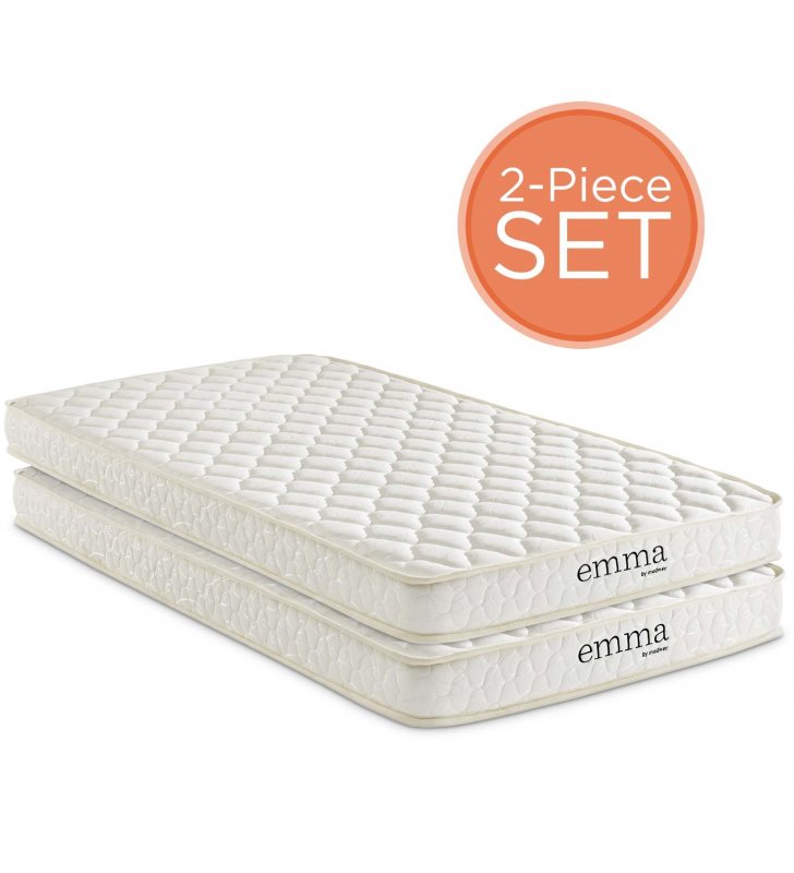 Emma 6" Twin Mattress Foam Set of 2 in - Lexmod