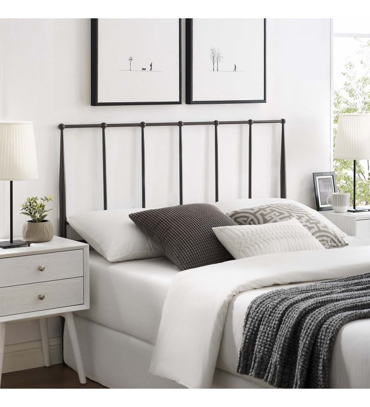 Kiana King Metal Stainless Steel Headboard in Brown - Lexmod