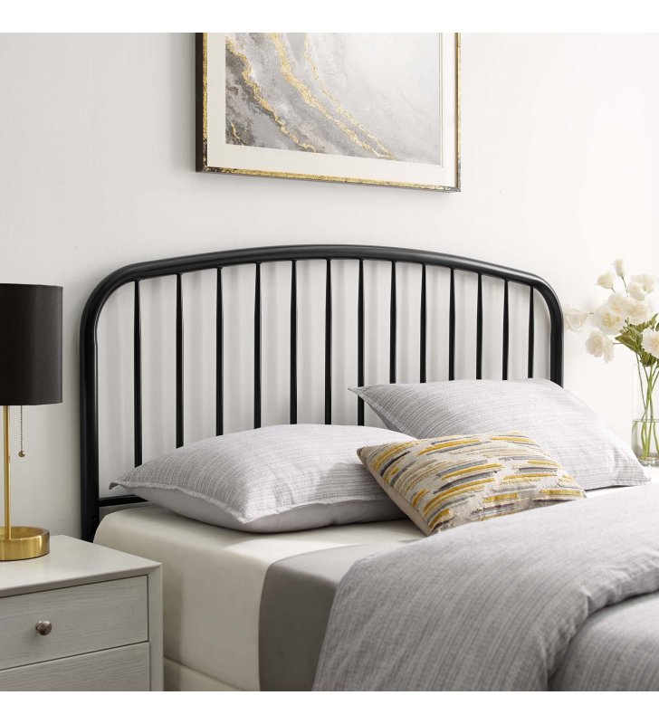 Nova Queen Metal Headboard in Black - Lexmod