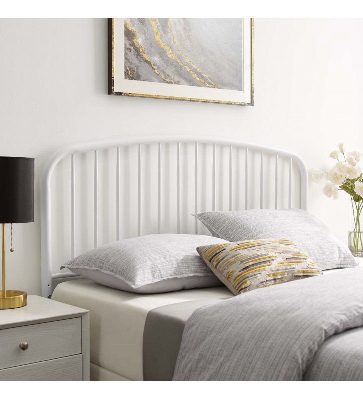 Nova Queen Metal Headboard in White - Lexmod