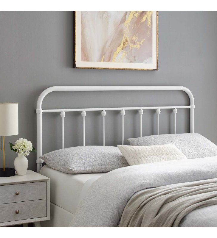Sage Twin Metal Headboard in White - Lexmod