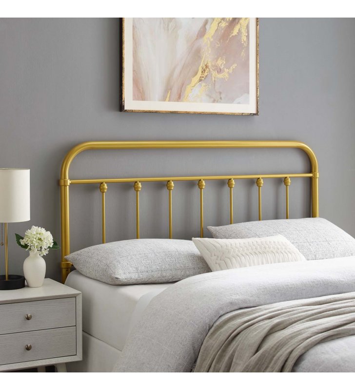 Sage King Metal Headboard in Gold - Lexmod