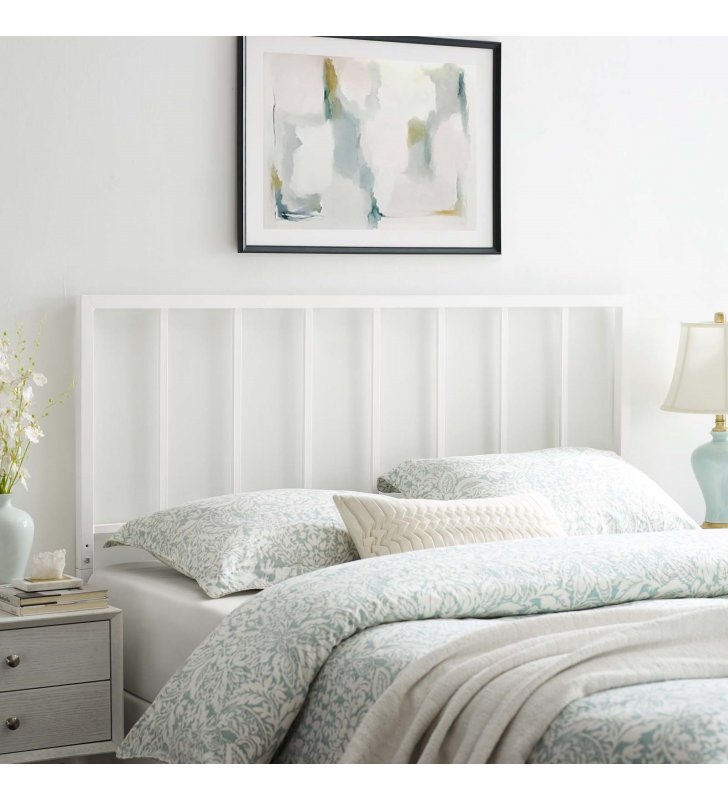 Tatum Twin Metal Headboard in White - Lexmod