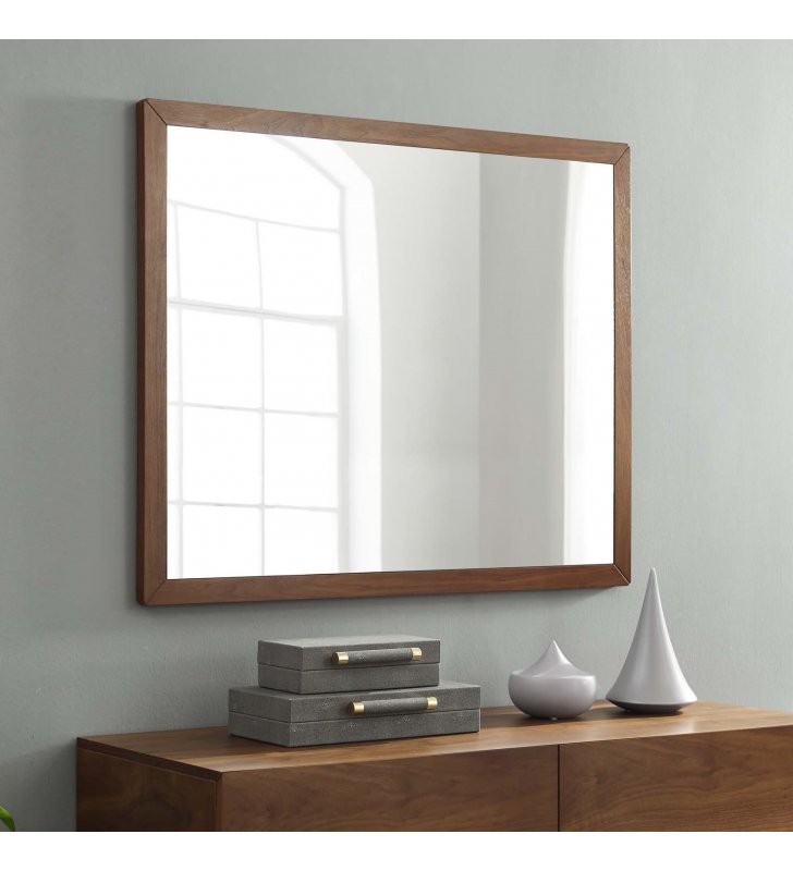 Caima Mirror in Walnut - Lexmod