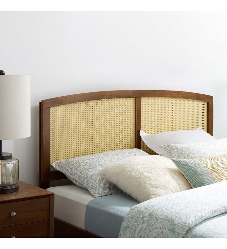 Halcyon Cane Queen Headboard in Walnut - Lexmod