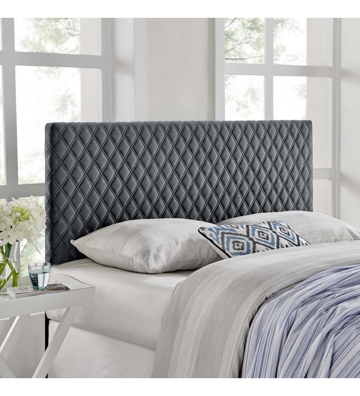 Angela Twin Performance Velvet Headboard in Charcoal - Lexmod