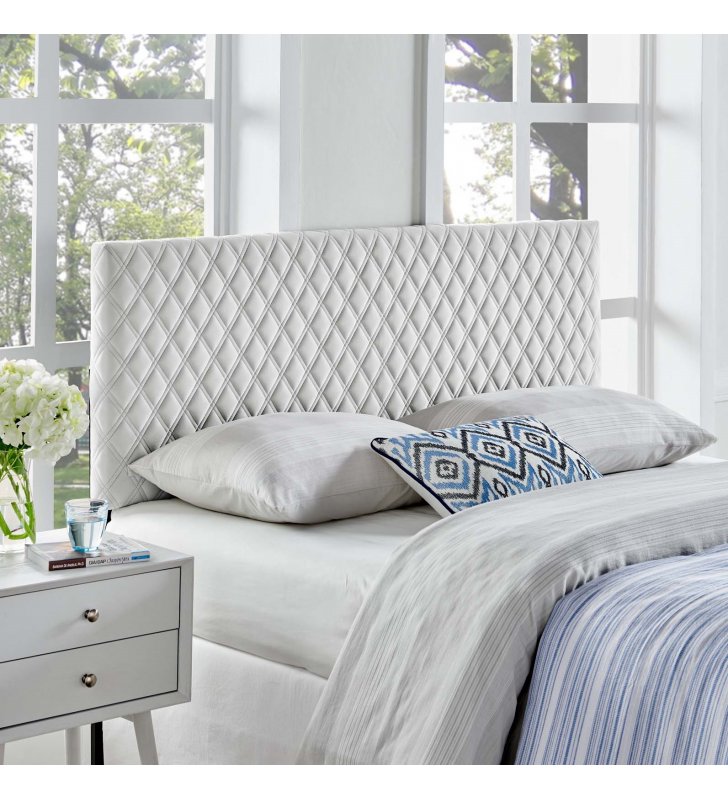 Angela King Performance Velvet Headboard in Light Gray - Lexmod