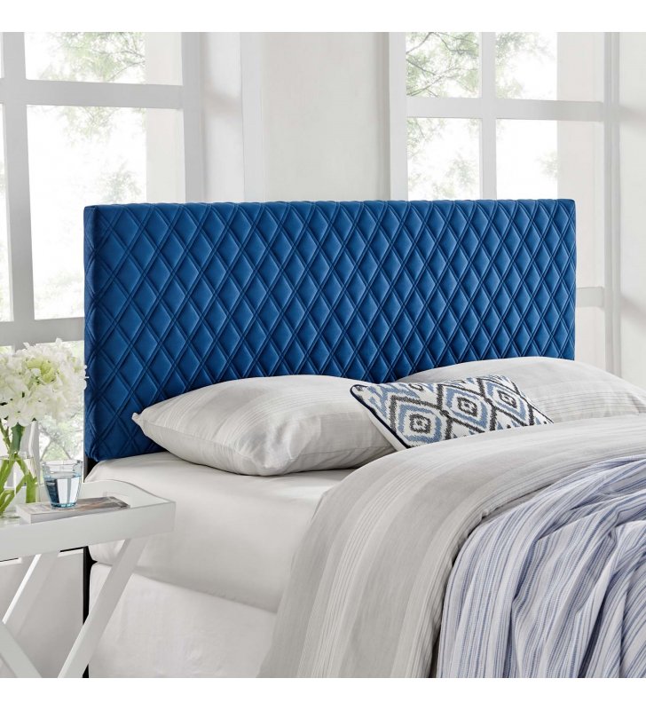 Angela King Performance Velvet Headboard in Navy - Lexmod