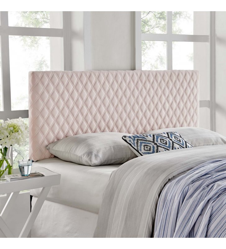 Angela King Performance Velvet Headboard in Pink - Lexmod