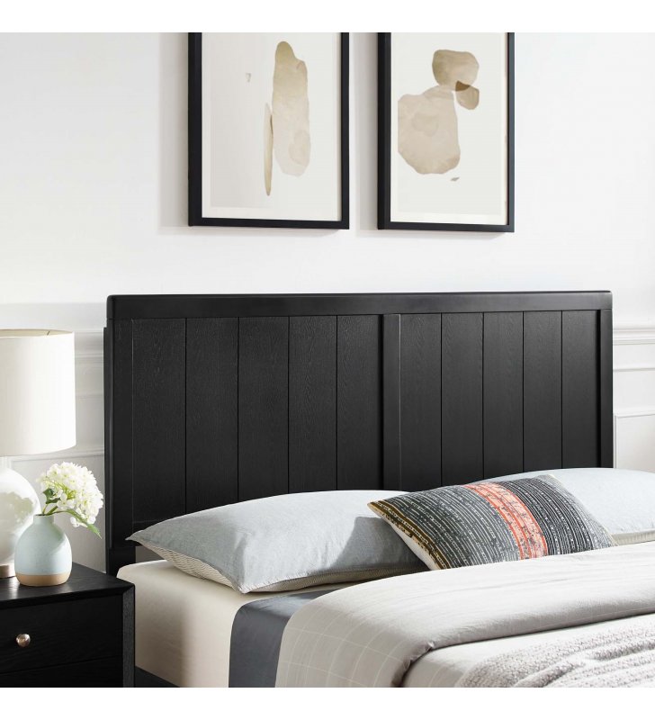 Robbie Twin Wood Headboard in Black - Lexmod