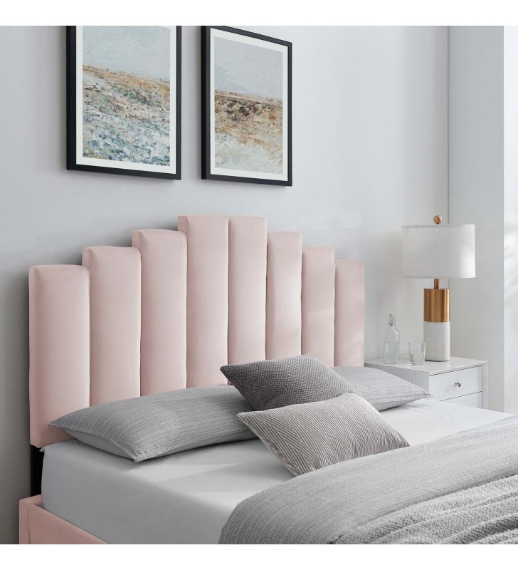 Noelle Performance Velvet Twin Headboard in Pink - Lexmod
