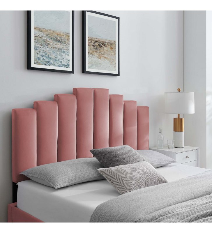 Noelle Performance Velvet King/California King Headboard in Dusty Rose - Lexmod