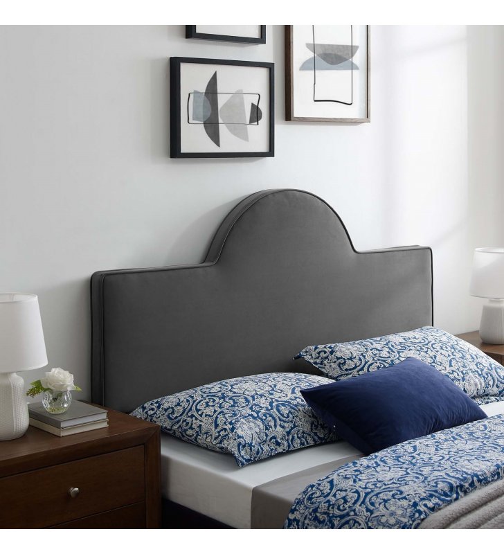 Dawn Twin Performance Velvet Headboard in Charcoal - Lexmod