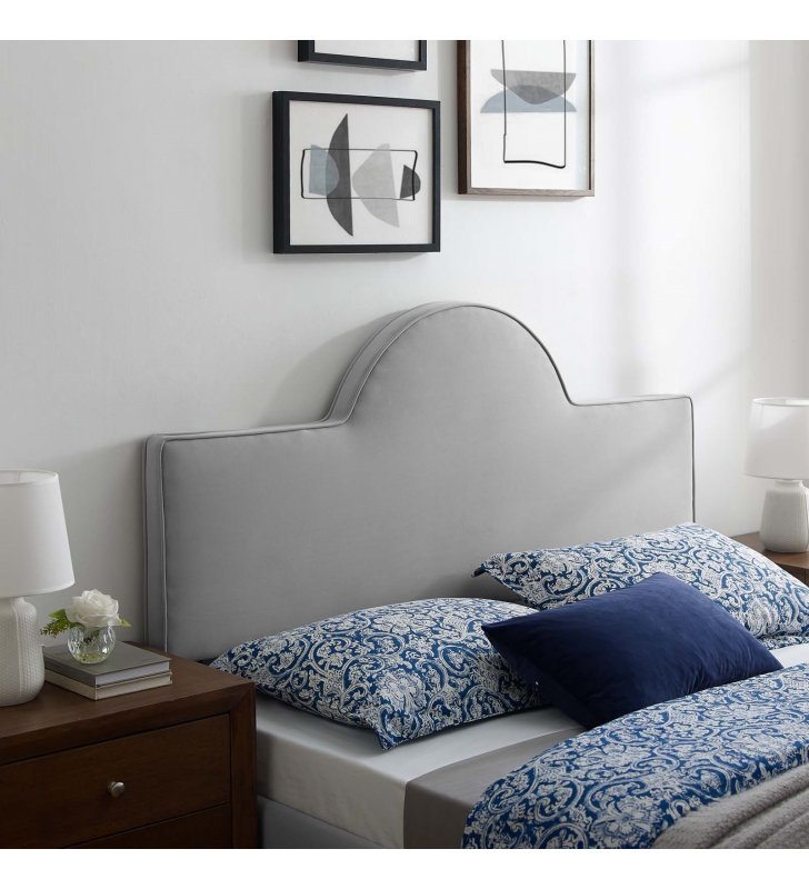 Dawn Twin Performance Velvet Headboard in Light Gray - Lexmod