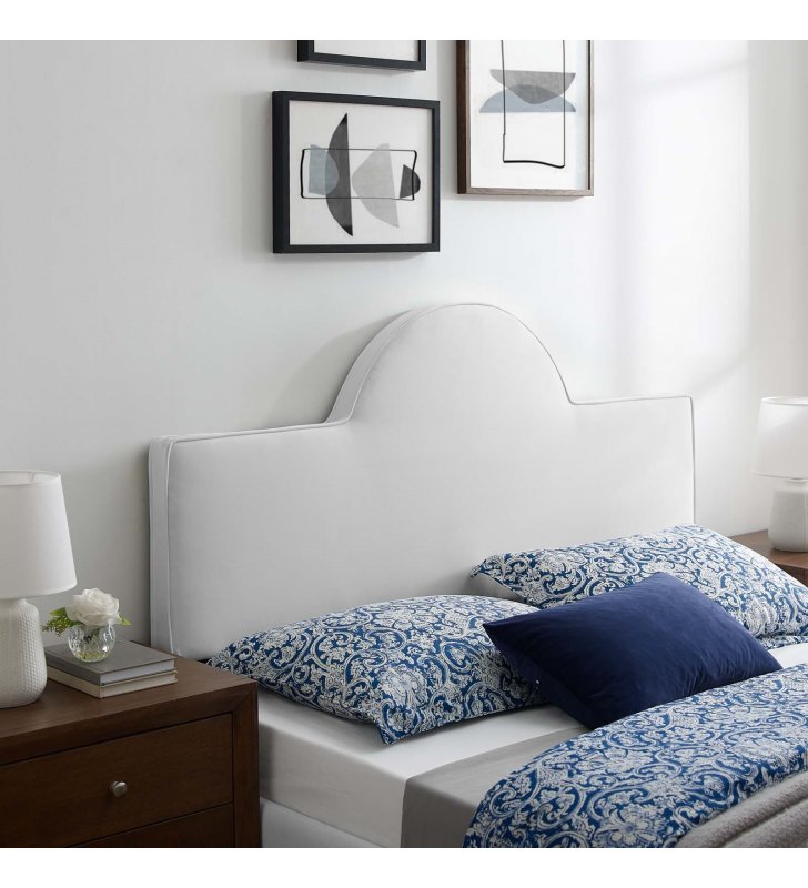Dawn Full/Queen Performance Velvet Headboard in White - Lexmod
