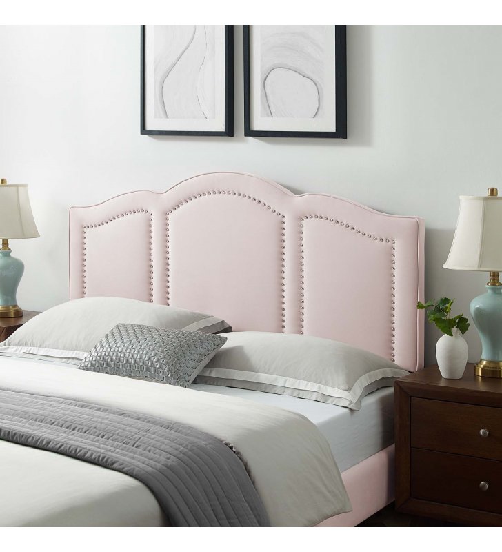 Cecilia Full/Queen Performance Velvet Headboard in Pink - Lexmod