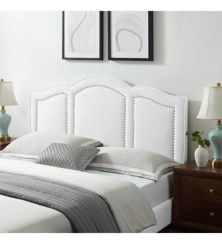 Cecilia King/California King Performance Velvet Headboard in White - Lexmod