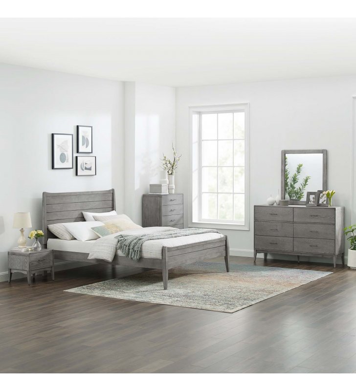 Georgia 5 Piece Queen Bedroom Set in Gray - Lexmod